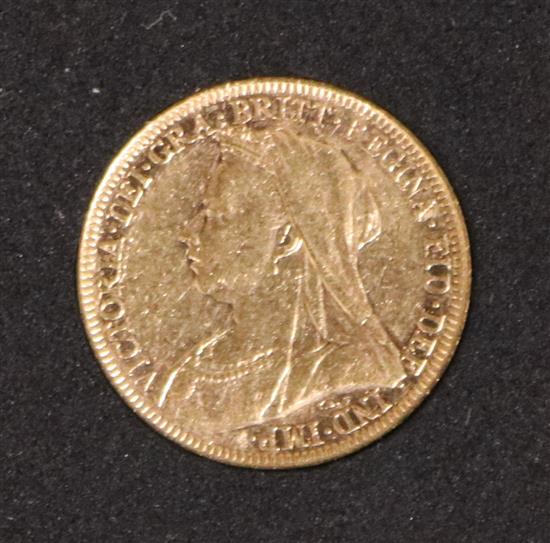 A London Mint Queen Victoria Veiled Head Sovereign (1894), cased with certificate